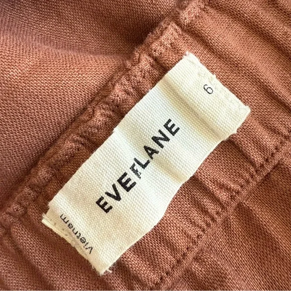 Everlane Linen Side Button Jumpsuit Brown Sz 6 - Picture 9 of 11
